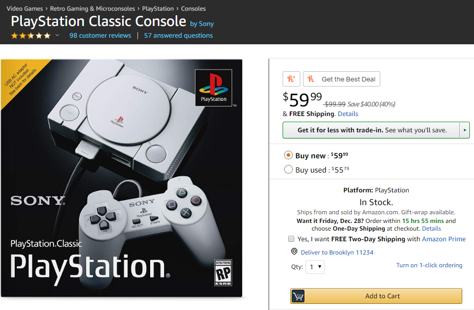 ลดฮวบ! ราคาขาย PlayStation Classic ที่เมืองนอก เหลือไม่ถึงสองพันบาทแล้ว หลังจำหน่ายเพียงไม่กี่เดือน