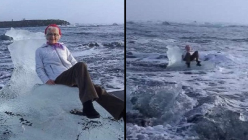 ลอยทะเล! คุณยายวัย 77 ถูกคลื่นซัดออกนอกฝั่งหลังจากนั่งบนบัลลังค์น้ำแข็งที่ Iceland
