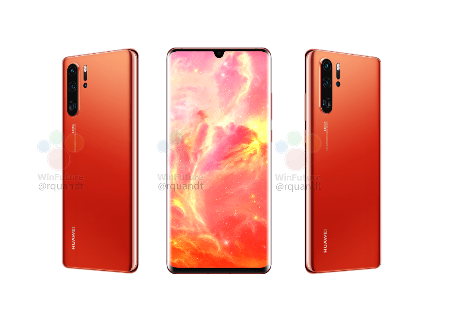 หลุด Huawei P30 Pro สีแดง “Sunrise Red” และ P30 จะมีช่องเสียบหูฟัง 3.5 มม. ด้วย