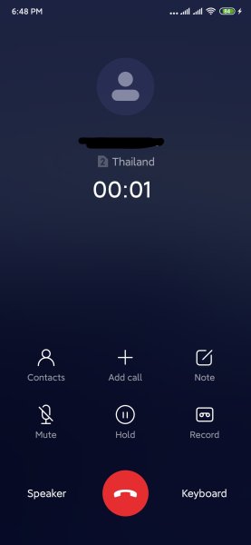 MIUI10 Screen calling