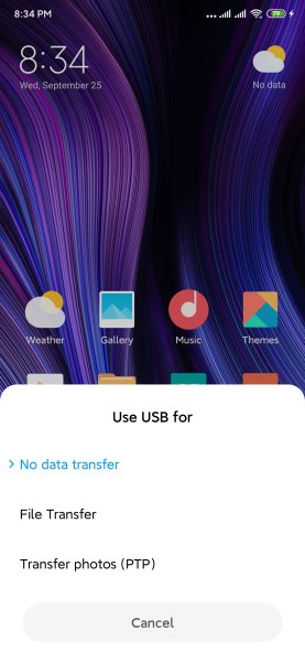 pop up selection MIUI10