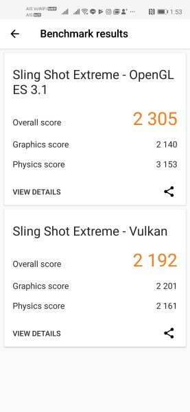 คะแนนจาก 3Dmark ชุด Slingshot Extreme