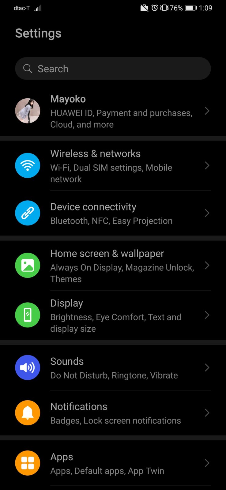 Dark Mode EMUI 10