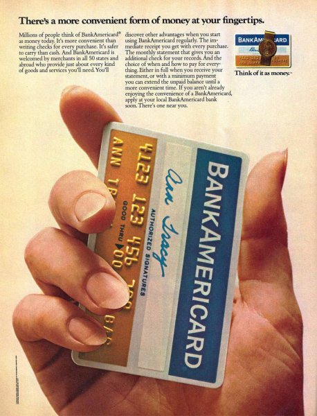 บัตรเครดิต BankAmericard ก่อนที่จะมาเป็น VISA ในปัจจุบัน