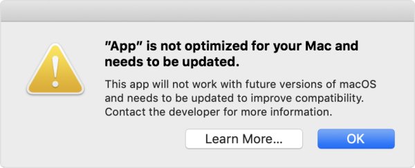 macOS 32-bit app aleart