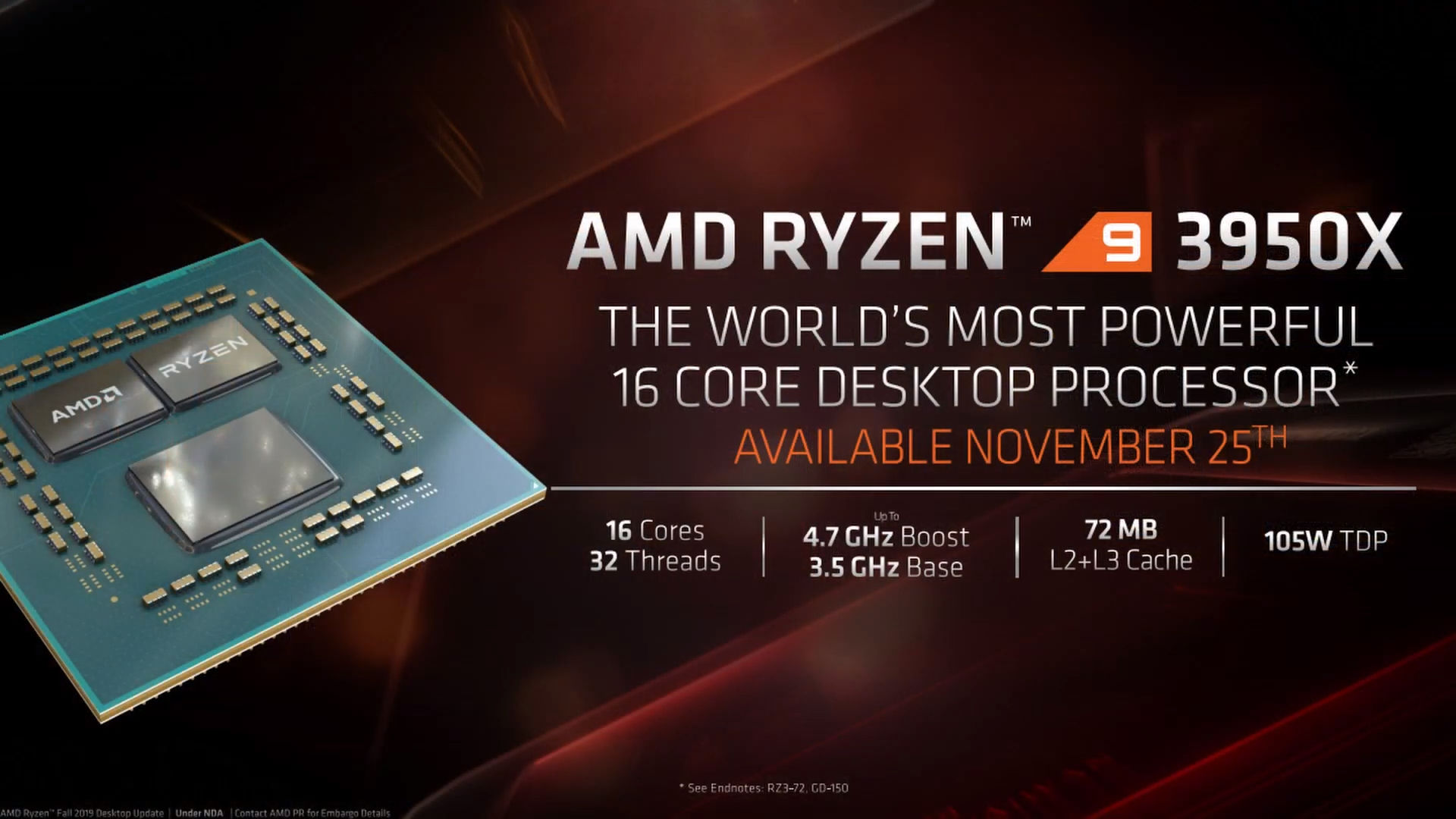 AMD นำเสนอ AMD Ryzen™ 9 3950X โพรเซสเซอร์ประมวลผล 16 คอร์ ที่ทรงพลังที่สุดในโลก