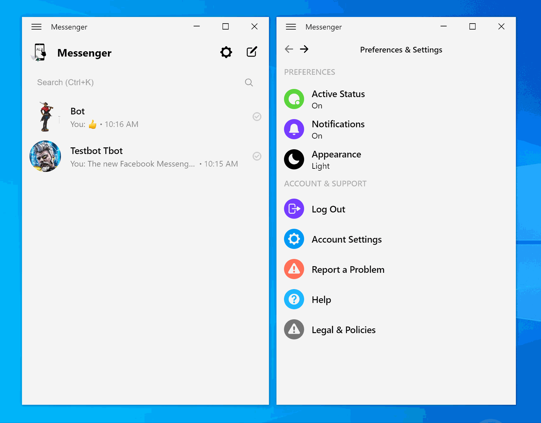 Messenger Desktop Dark Mode