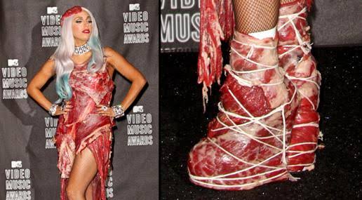 lady gaga กับชุด meat dress