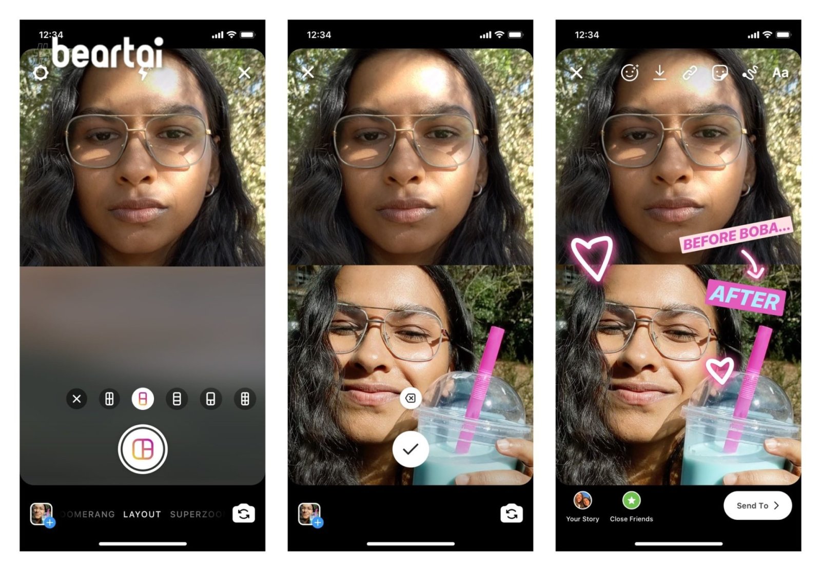 พรีวิวฟีเจอร์ Layout สำหรับแชร์เรื่องราวใน Stories ของ Instagram