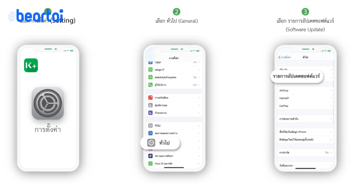 เตือนลูกค้ากสิกรไทย อัปเดตระบบปฎิบัติการทั้ง iOS 10.0 และ Android 6.0 ขึ้นไป ก่อนใช้งาน K PLUS ไม่ได้ในอนาคต