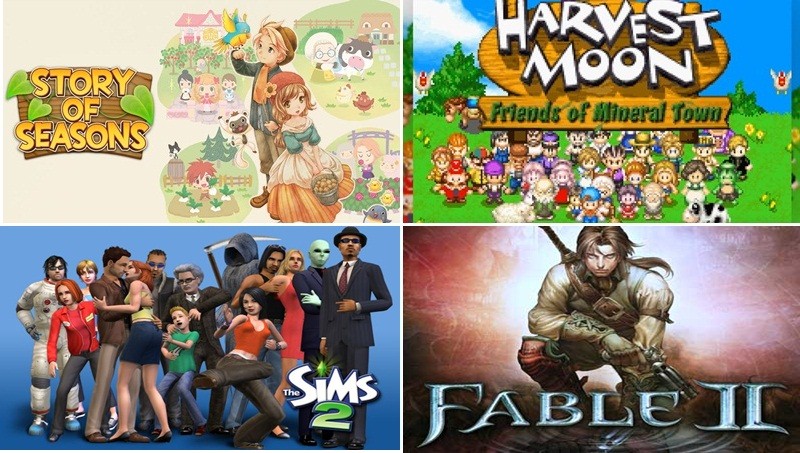 The Sims , Harvest Moon , Story of Seasons , Fable II 