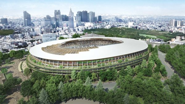 สนามกีฬาแห่งชาติของญี่ปุ่นกลางเมืองโตเกียวที่ปรับปรุงใหม่เพื่องาน Olympic 2020