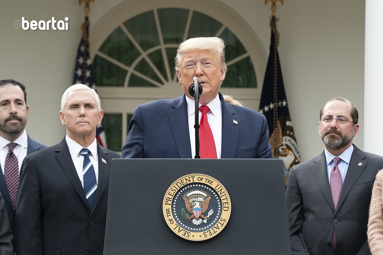 Donald Trump ประธานาธิบดีสหรัฐฯ แถลงข่าวรับมือไวรัสโคโรนา