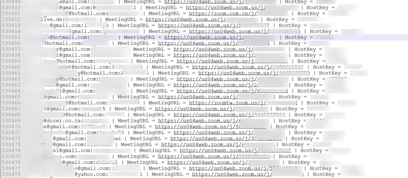 zoom account leaked