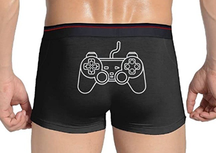 Mens Ultra Soft Underwear Trunk Cute Playstation Button Colorful Boxer Briefs