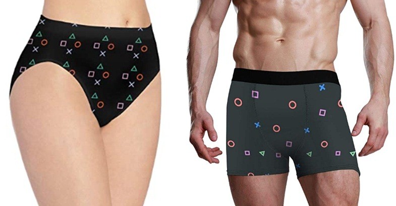 Mens Ultra Soft Underwear Trunk Cute Playstation Button Colorful Boxer Briefs