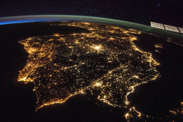 Iberian Peninsula at Night (Spain and Portugal)
