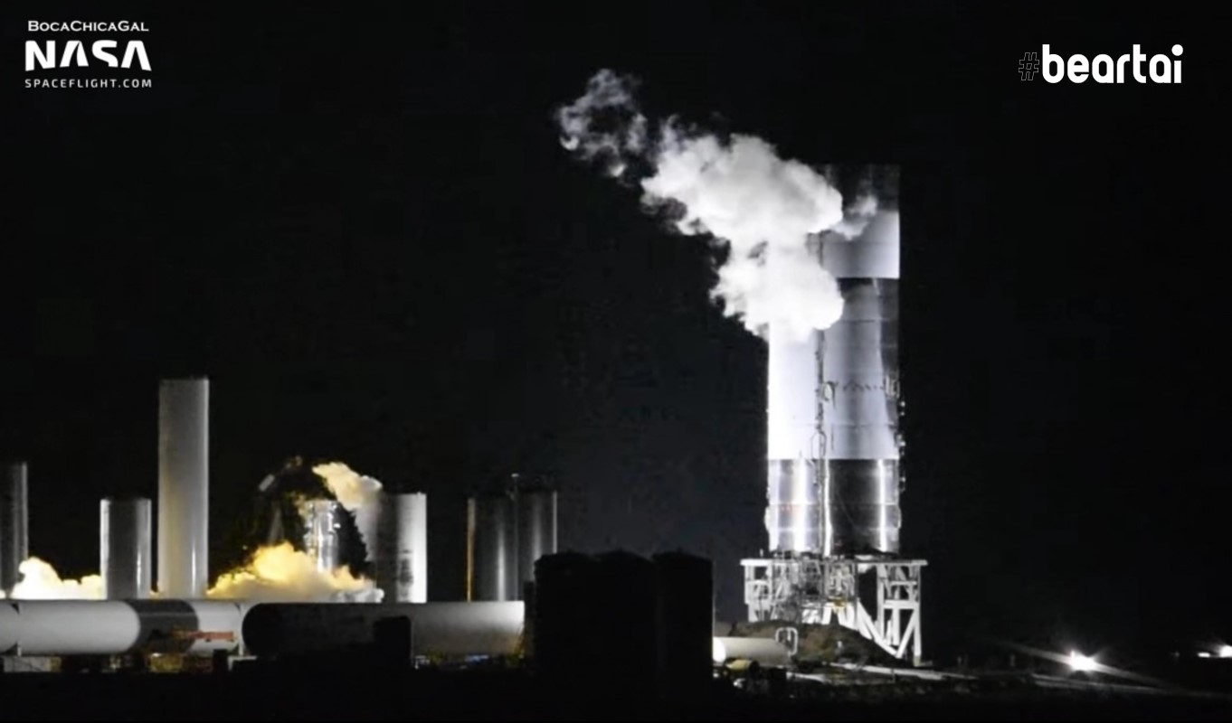 ต้นแบบ SpaceX Starship SN4 ผ่านการทดสอบแรงดันสูงพร้อมทดสอบติดเครื่องยนต์ Raptor