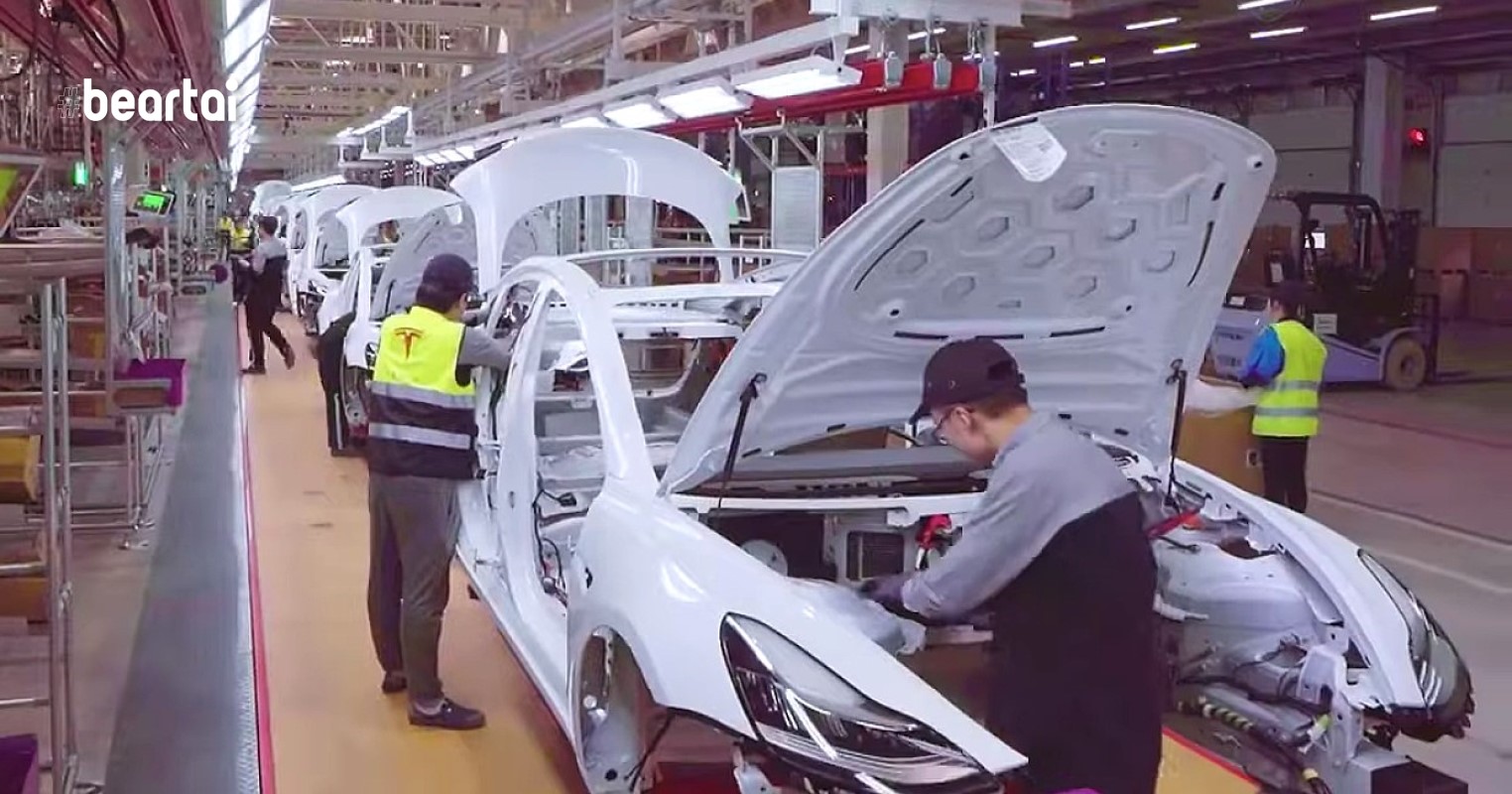 การผลิต Tesla Model 3 ใน Gigafactory 3 ในเซี่ยงไฮ้