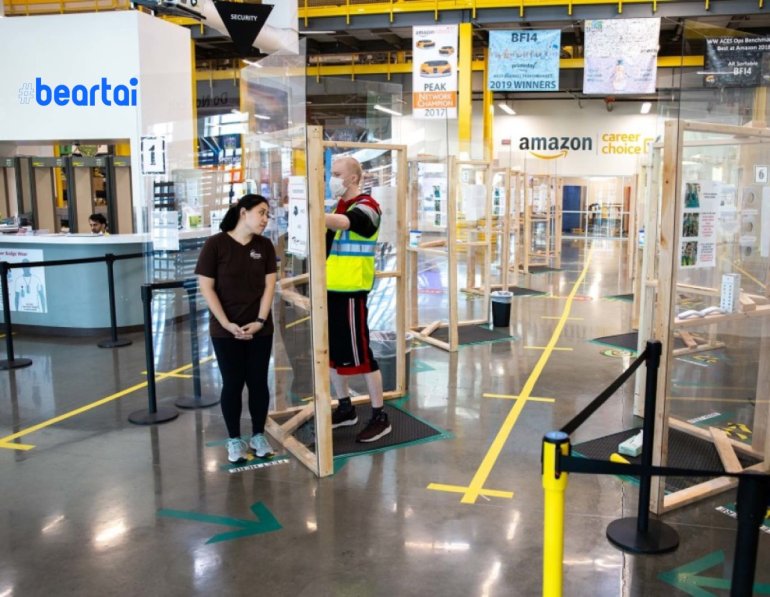 การตรวจวัดอุณหภูมิพนักงานของ Amazon