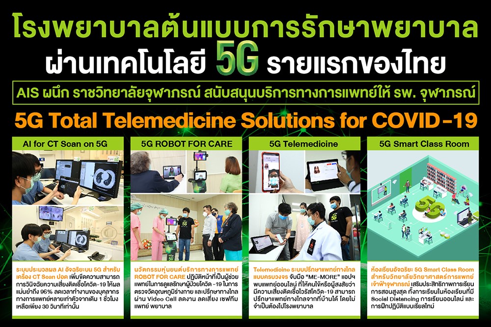 AIS แจ้งเกิด 5G เพื่อการแพทย์ ช่วยคนไทย ก้าวผ่านวิกฤต CEO สั่งลุย! เดินเครื่องภารกิจ “5G สู้ภัยโควิด-19”