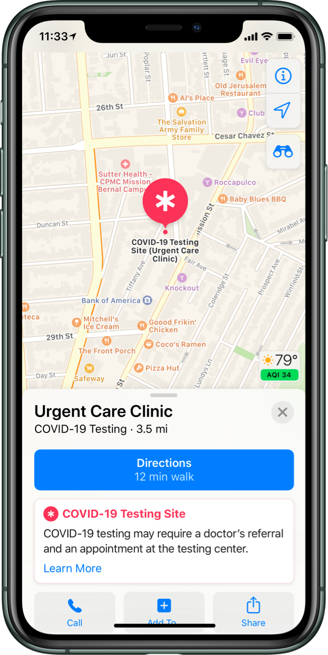 Apple Maps COVID-19