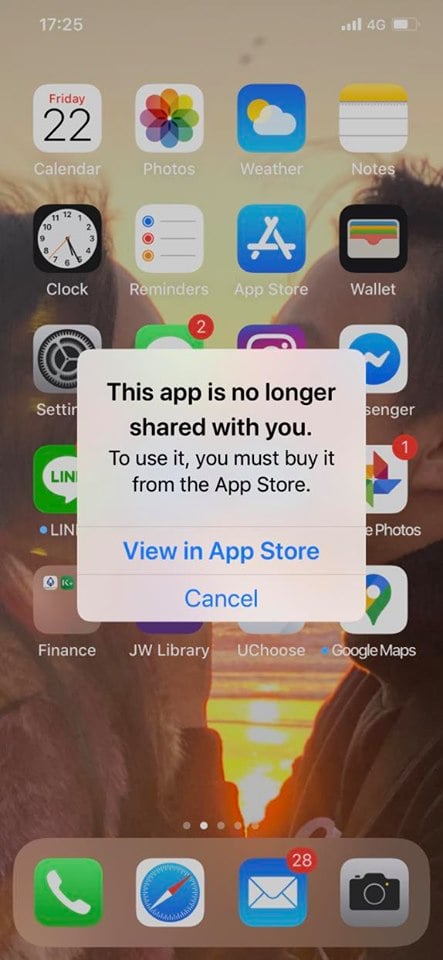this app no longer share with you