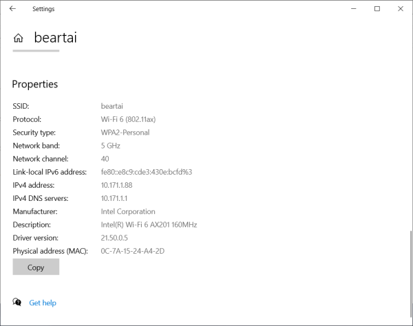 Intel Wifi 6 AX