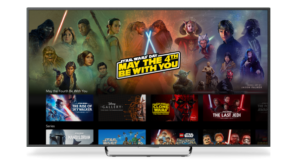 ภาพ Banner หน้าจอ Disney+ วันนี้สำหรับแฟน ๆ ที่จะเข้าไปชมสตรีมมิงหนัง Star Wars