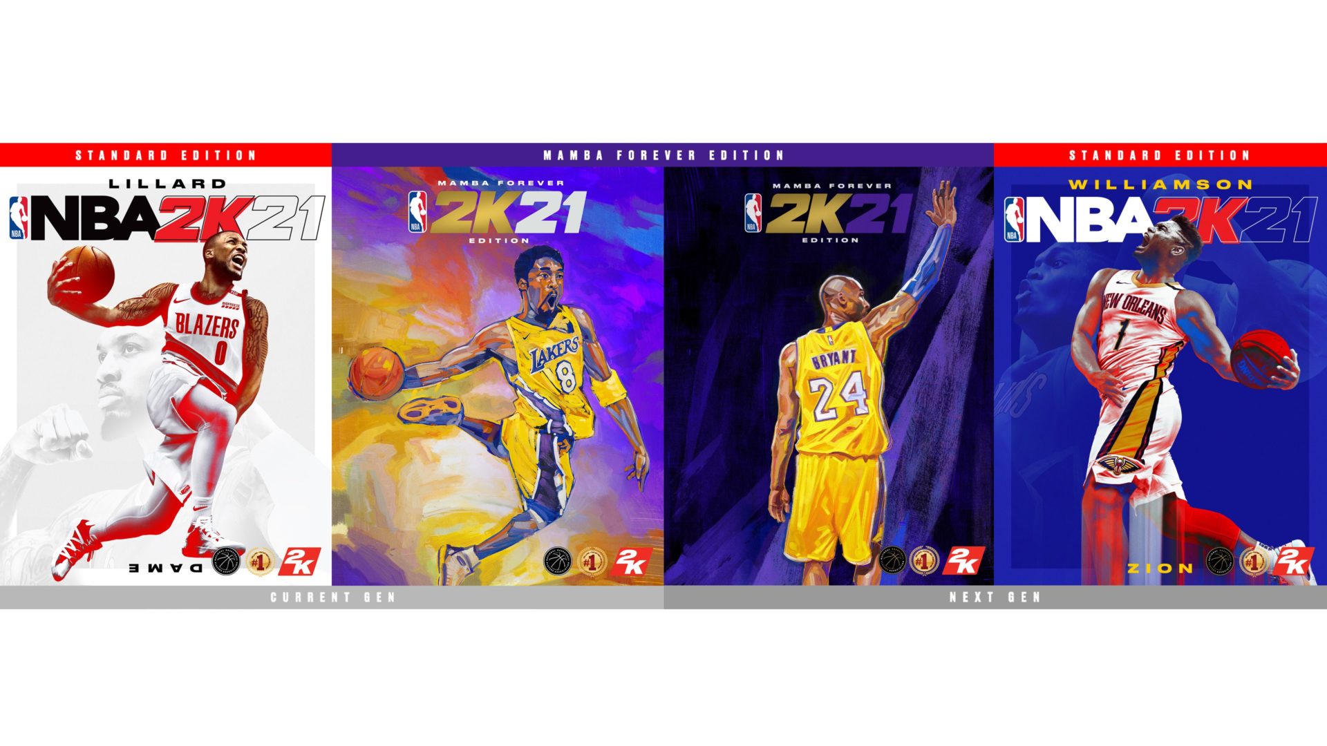 Damian Lillard, Zion Williamson และ Kobe Bryant คือนักกีฬาหน้าปกของ NBA® 2K21