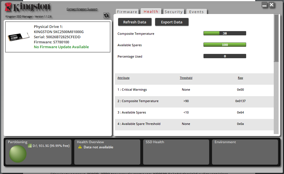 Kingston SSD Manager ซอฟต์แวร์ตรวจสอบ SSD