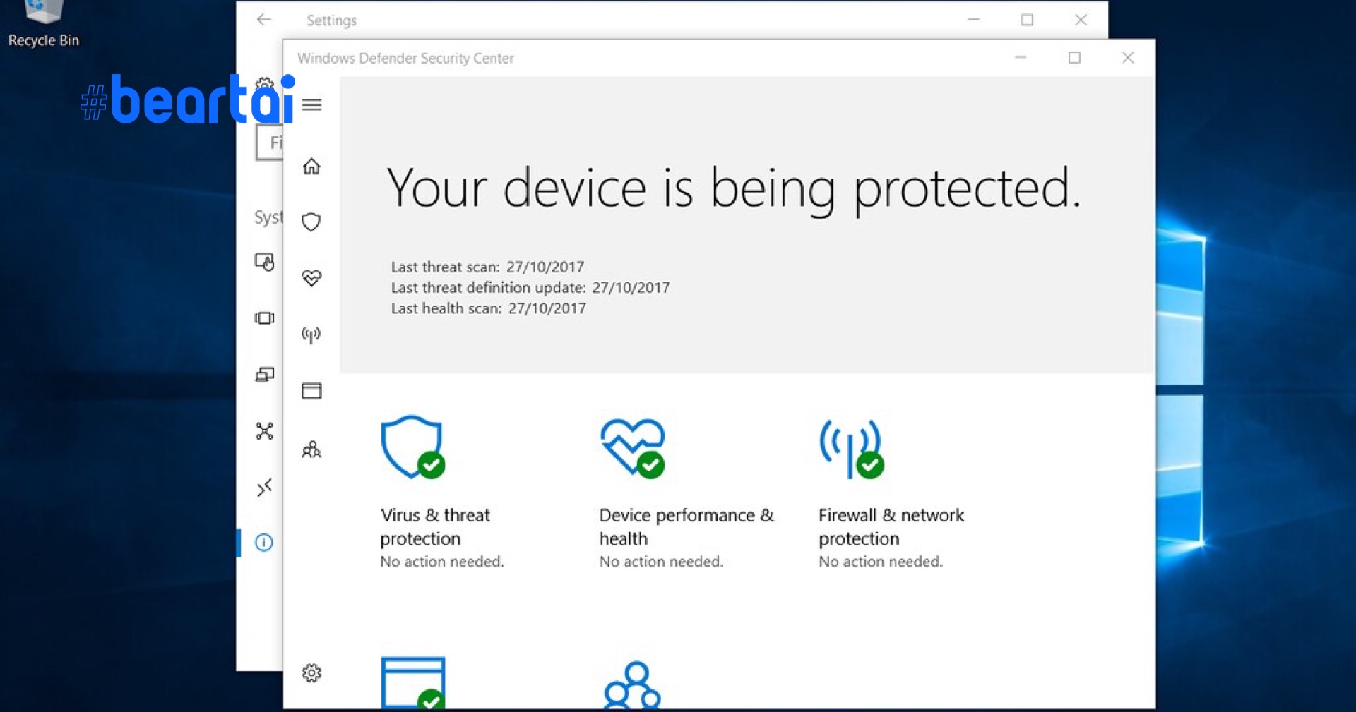 Microsoft ถอดตัวเลือกปิดใช้งานโปรแกรมป้องกันไวรัส Windows Defender