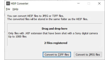 HEIF to JPEG/TIFF File Converter