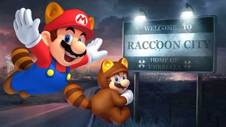 Raccoon Mario จากเกม Super Mario Bros 3 กับ Raccoon City ในเกม Resident Evil