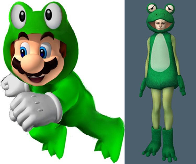 Frog Mario จากเกม Super Mario Bros 3 และ Fiona the Frog จากเกม Haunting Ground 