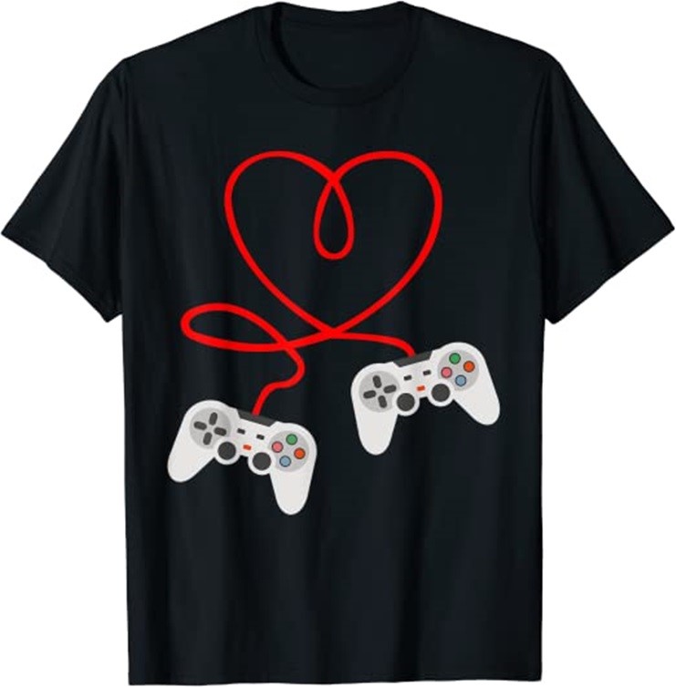 T-shirts | TeeHerivar Video Gamer Heart Controllers Valentine