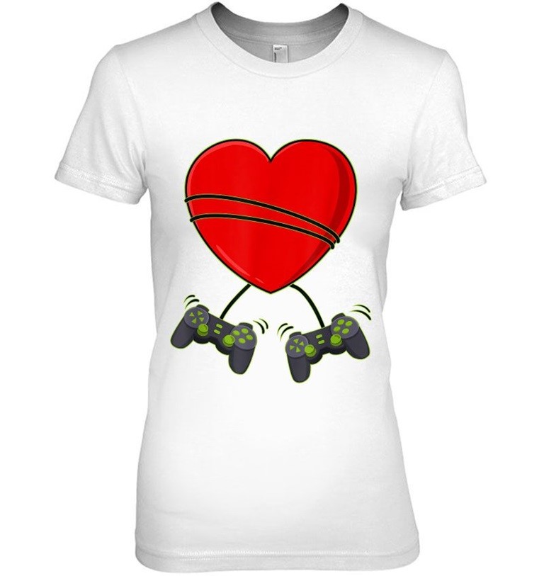 T-shirts | TeeHerivar Video Gamer Heart Controllers Valentine