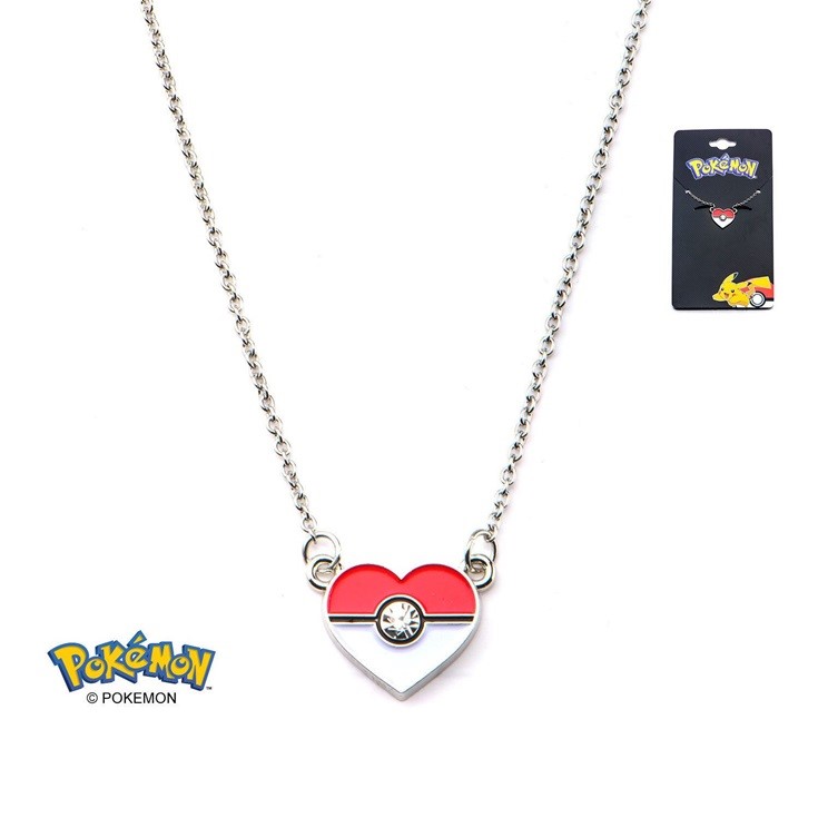 Pokemon Heart Shaped Pokeball Pendant Necklace