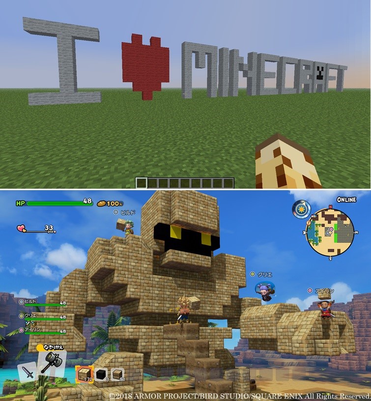 Minecraft หรือเกม Dragon Quest Builders