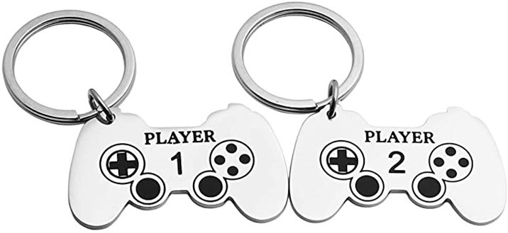 Player 1 and Player 2 Keychains 
