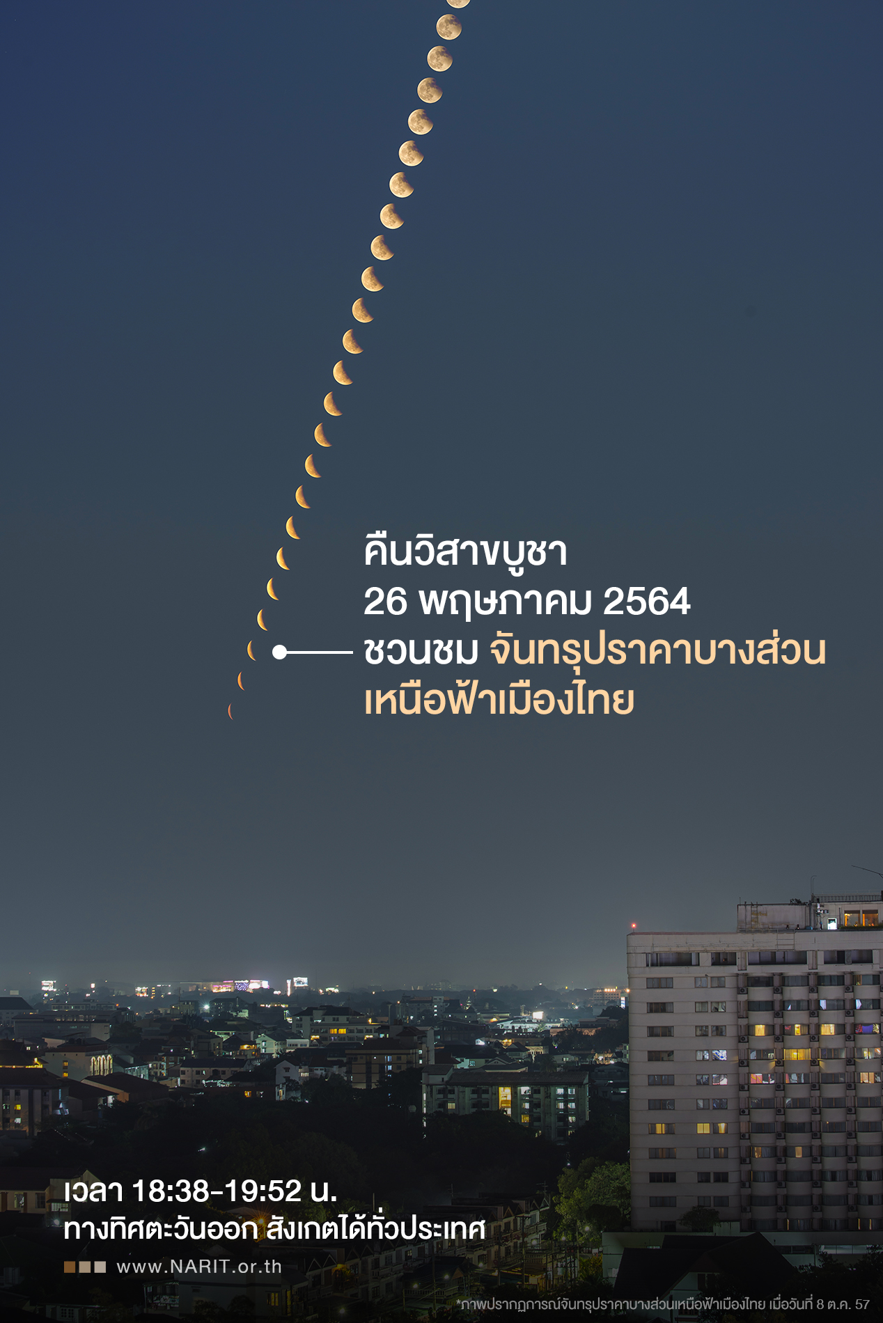 26 พ.ค.นี้ เตรียมชม ‘จันทรุปราคาบางส่วน’ ต้อนรับคืนวิสาขบูชา