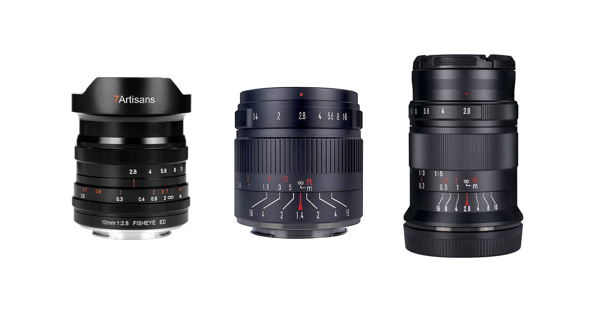 7artisans เปิดตัวสามเลนส์ใหม่ 10mm f/2.8 Fisheye, 55mm f/1.4 II และ 60mm f/2.8 II