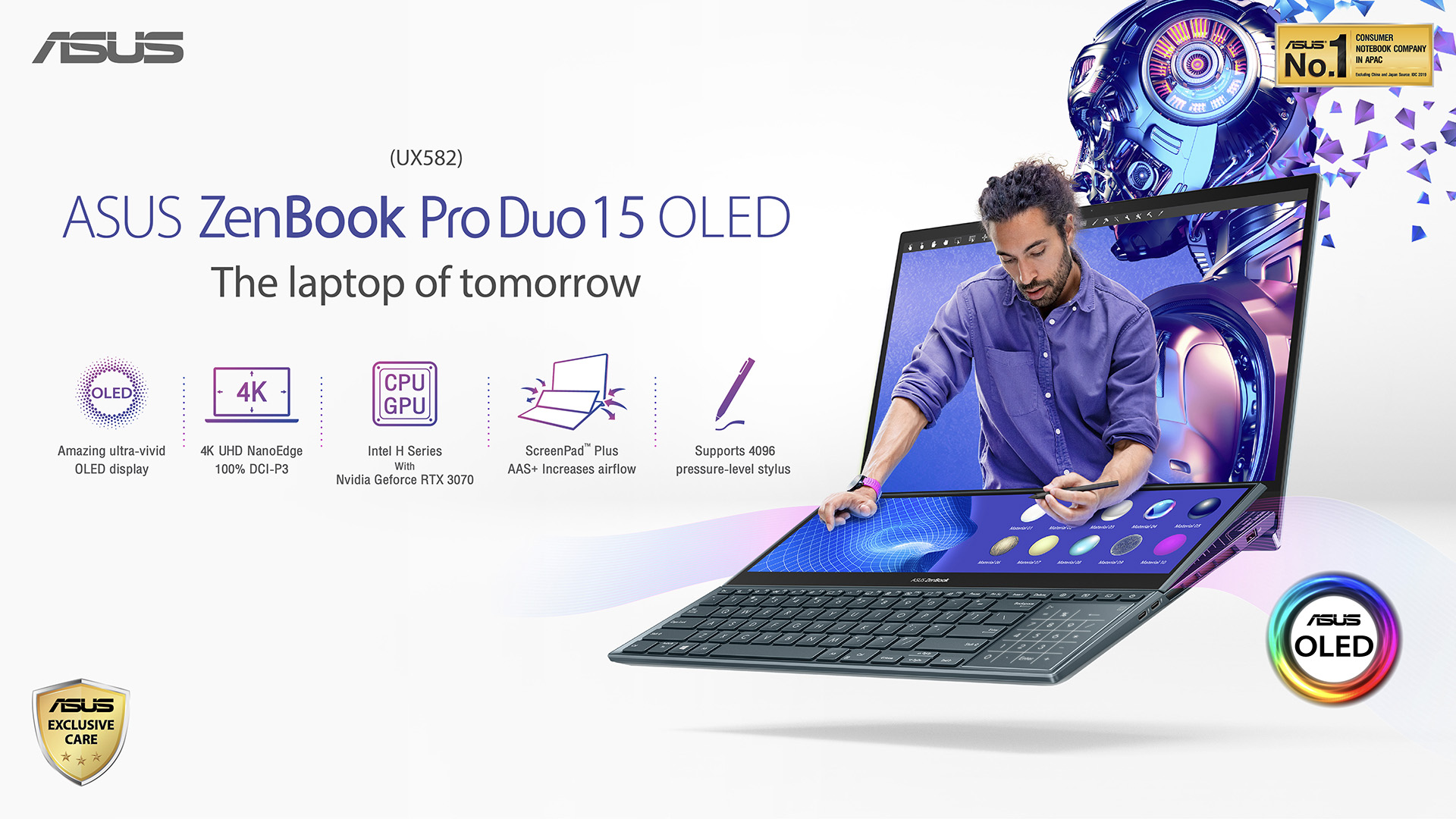 เปิดตัวแล้ว ZenBook Pro Duo 15 OLED (UX582) โน้ตบุ๊ก สองหน้าจอ Tilting ScreenPad Plus