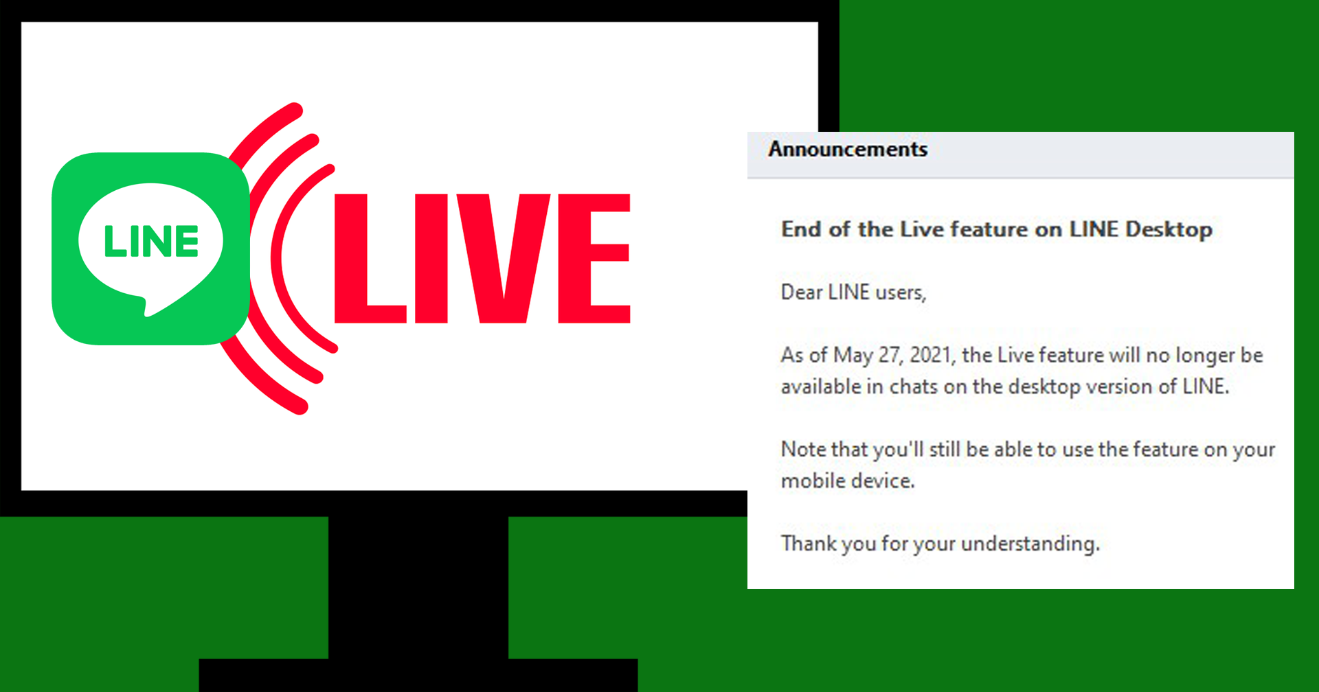 LINE บน PC, Mac ประกาศยุติให้บริการฟีเจอร์ “LIVE” ปลายเดือนพ.ค. นี้