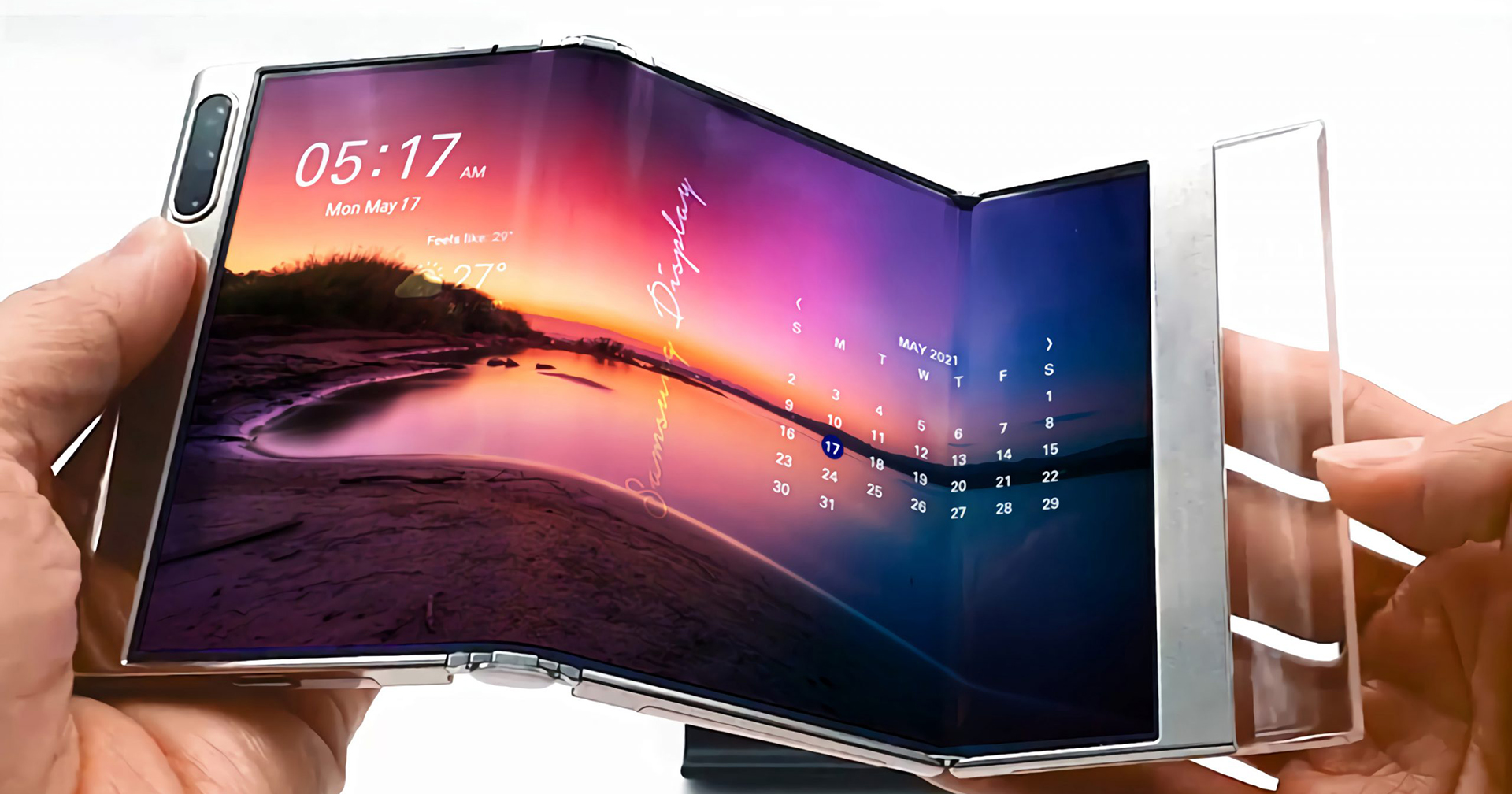 Samsung โชว์เทคโนโลยีจอ OLED พับ 2 ท่อน และฝังกล้องใต้จอ ในงาน Display Week 2021