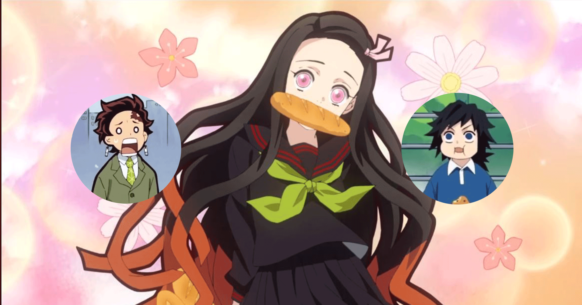 เผย Tanjiro Kamado, Nezuko Kamado, และ Giyu Tomioka จาก Kimetsu Gakuen ใน Kimetsu no Yaiba – The Hinokami Chronicles