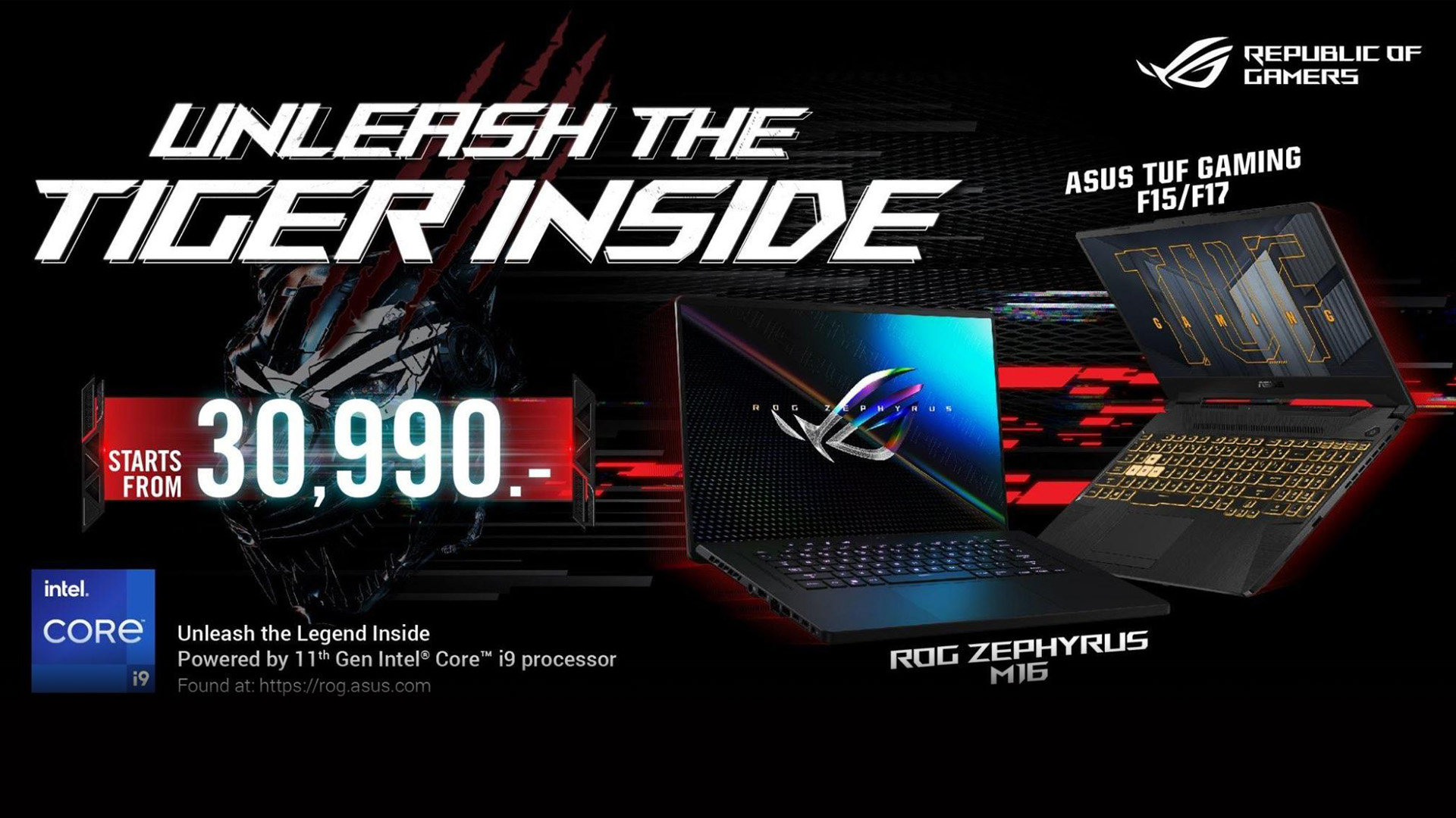 ASUS และ ROG เปิดตัวเกมมิ่งโน้ตบุ๊กสองซีรี่ส์มาพร้อม Intel Core H Processor เจนเนอเรชั่นใหม่ล่าสุด