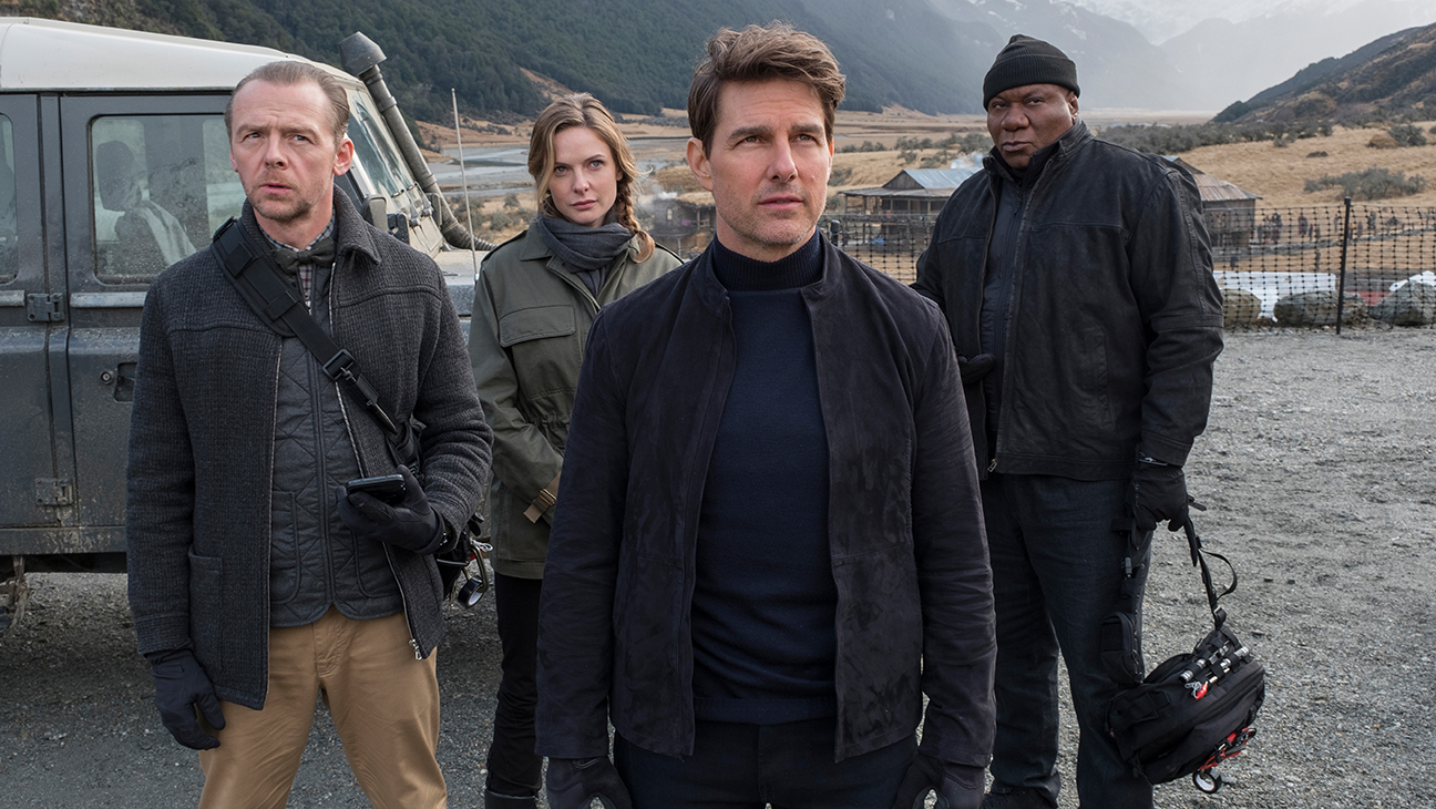 Left to right: Simon Pegg as Benji Dunn, Rebecca Ferguson as Ilsa Faust, Tom Cruise as Ethan Hunt and Ving Rhames as Luther Stickell in MISSION: IMPOSSIBLE - FALLOUT, from Paramount Pictures and Skydance.