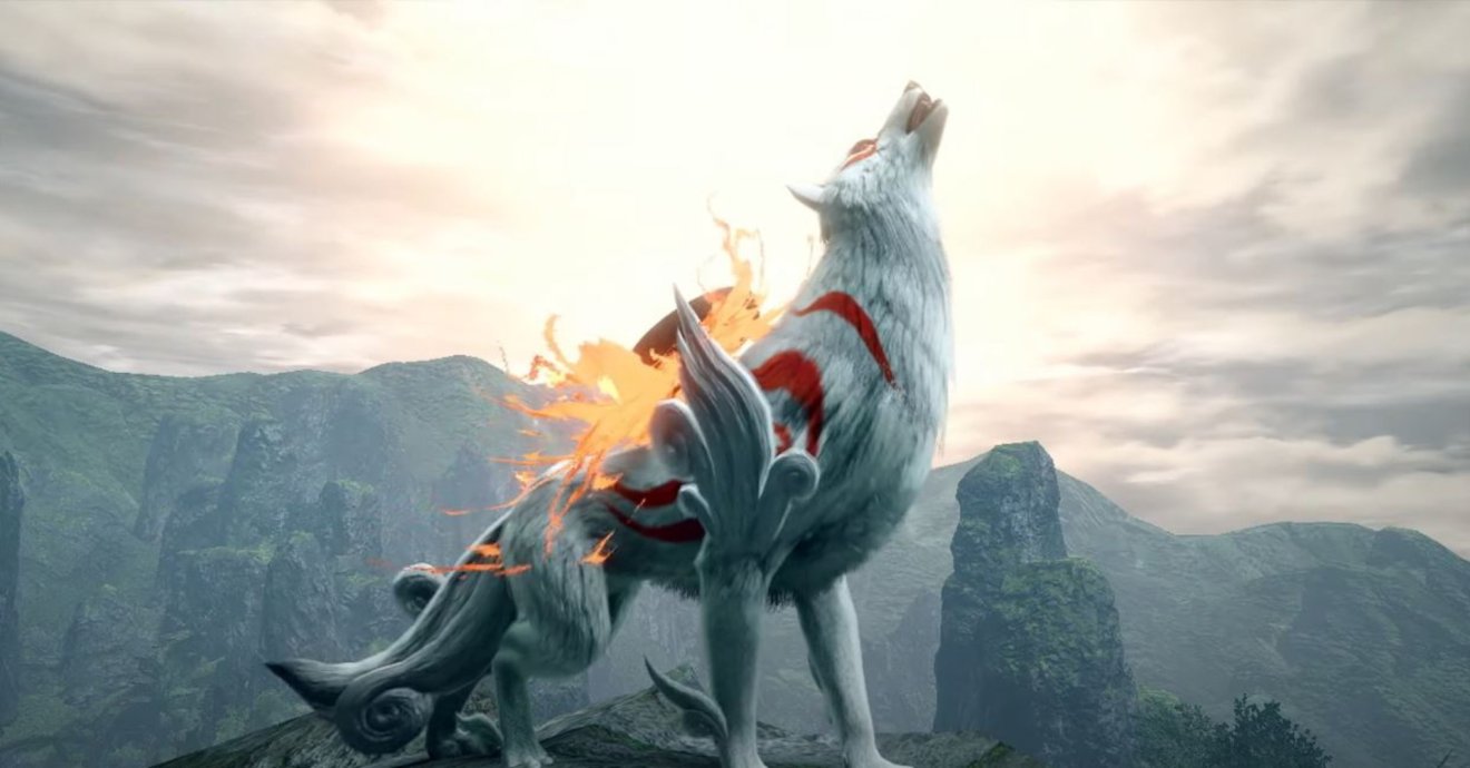 Okami จะมาเป็นคู่หูนักล่าใน Monster Hunter Rise