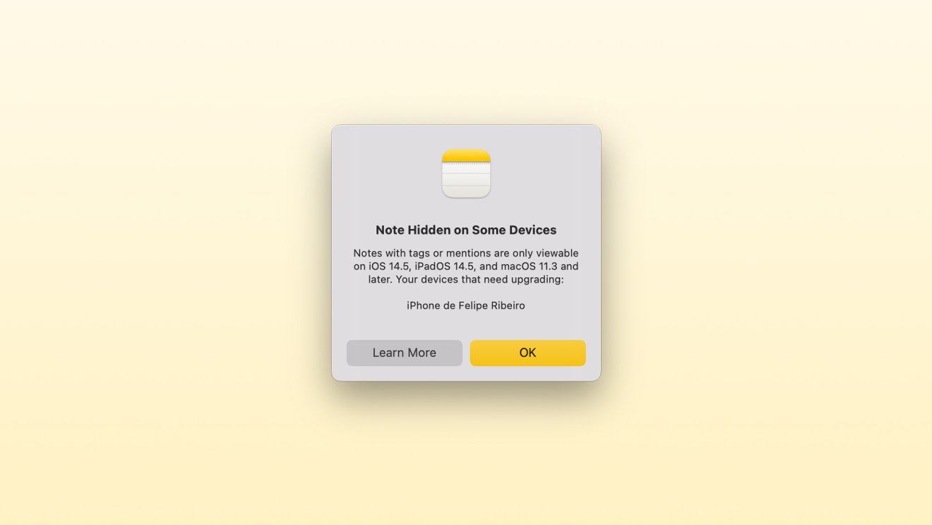 โน้ตที่สร้างบน iOS 15 และ macOS 12 เวอร์ชันทดสอบ อาจใช้ไม่ได้กับเวอร์ชันก่อนหน้า